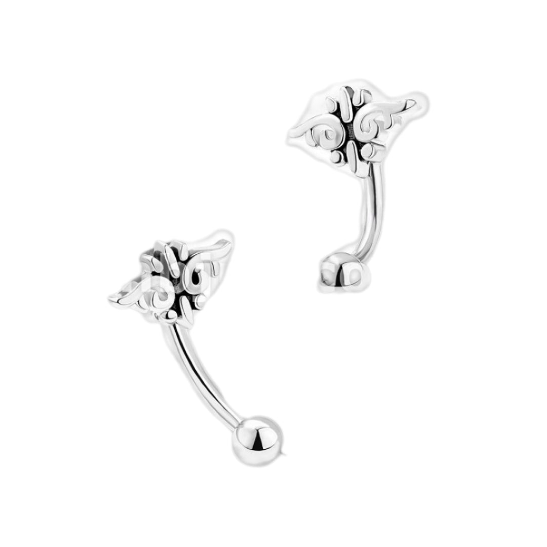 Abstract Face Curved Barbell.