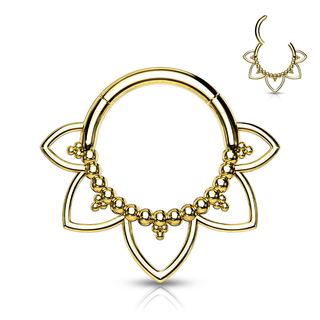 Lotus Flower Hinged Segment Ring.
