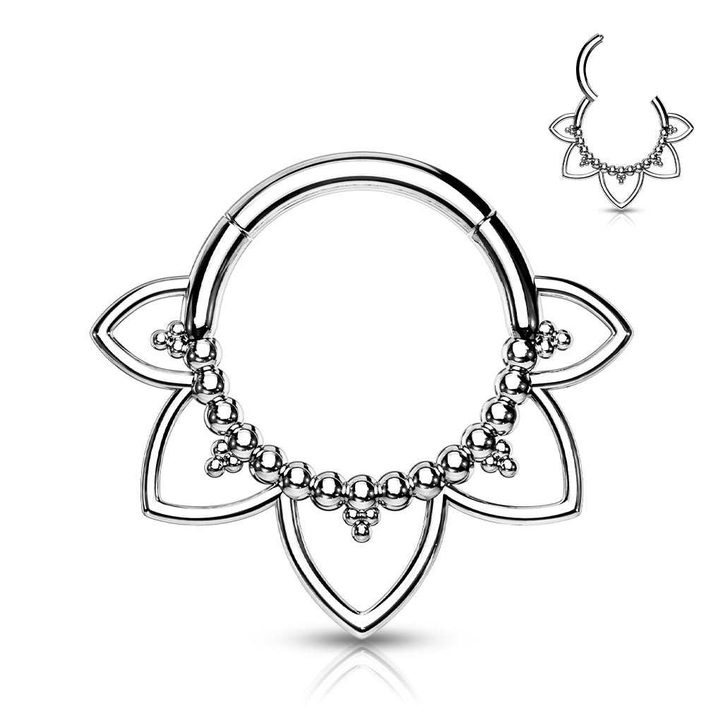 Lotus Flower Hinged Segment Ring.