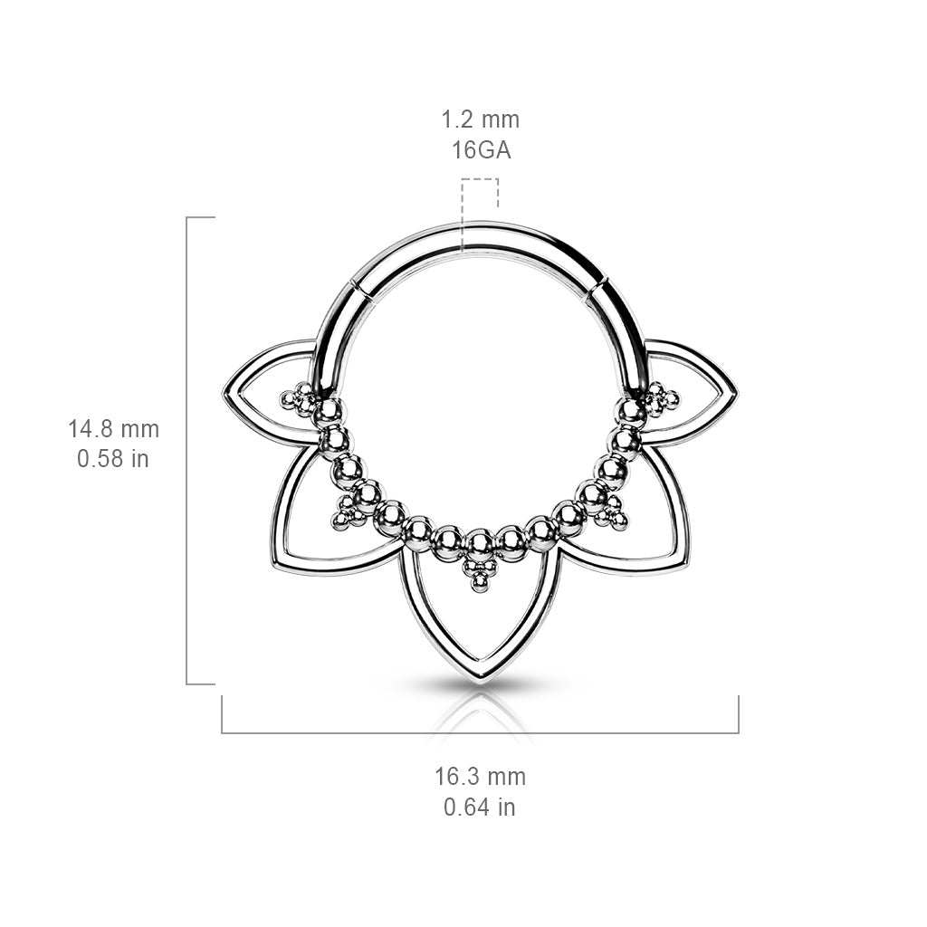 Lotus Flower Hinged Segment Ring.