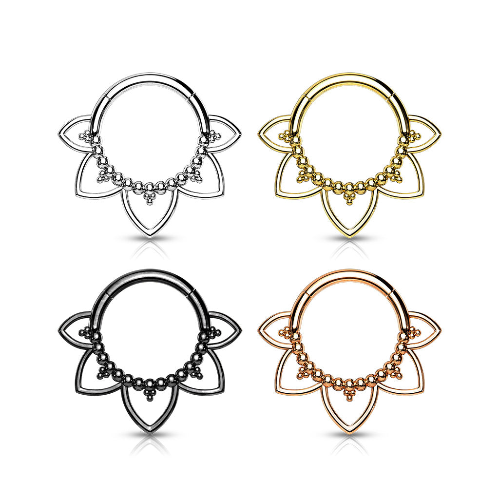 Lotus Flower Hinged Segment Ring.