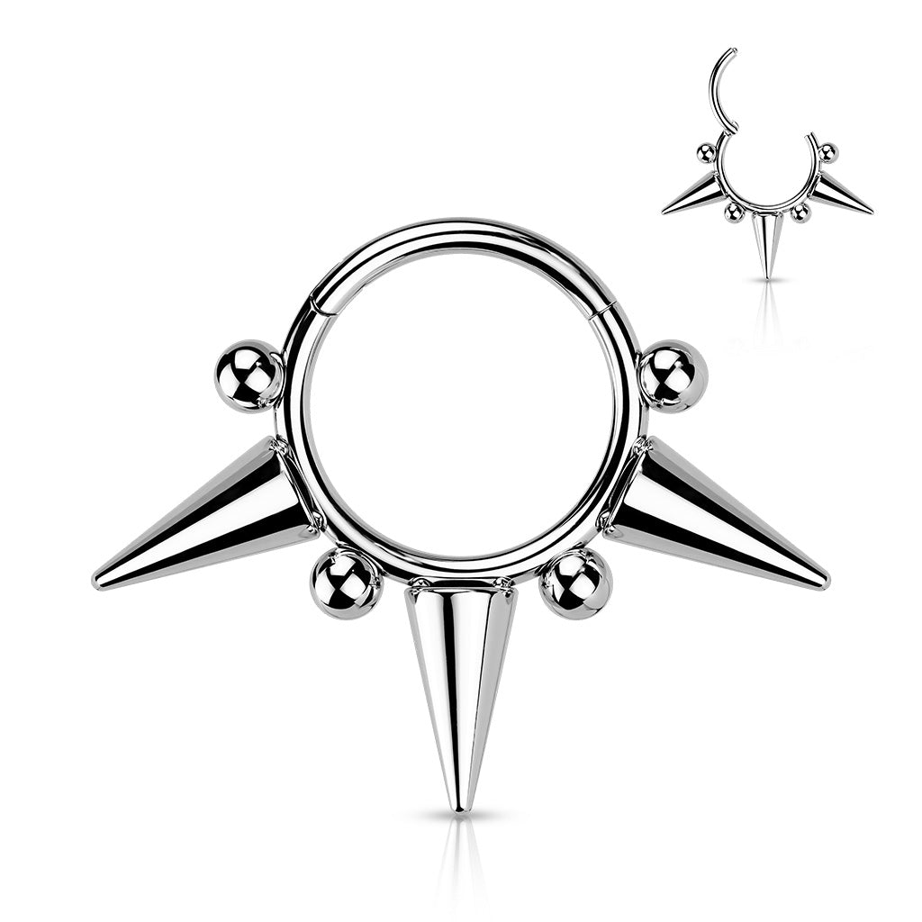 Spike And Ball Hinged Segment Ring.