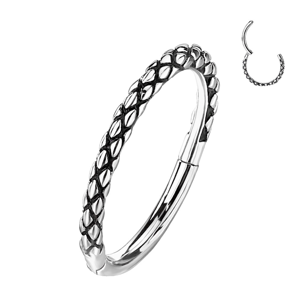 Oxidised Lizard Hinged Segment Ring.