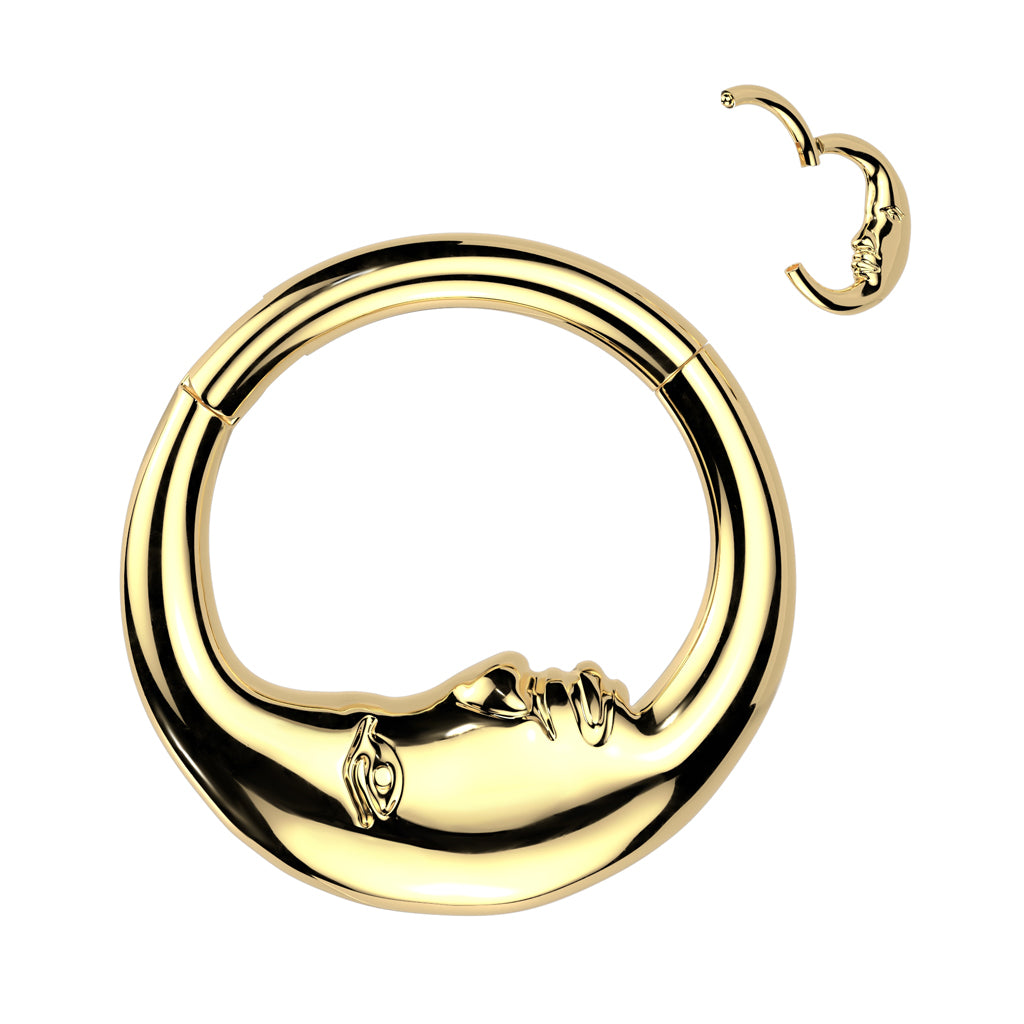 Moon Face Hinged Segment Ring.