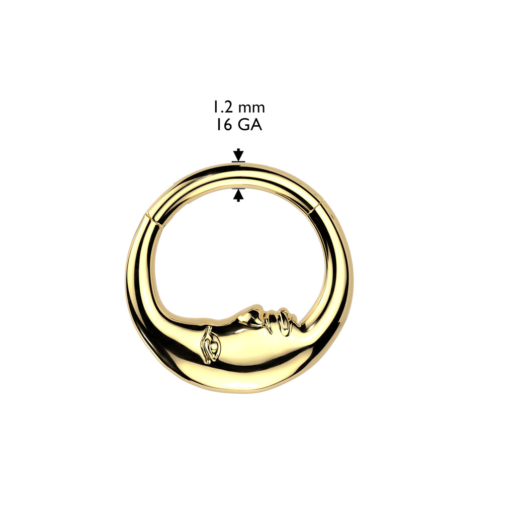 Moon Face Hinged Segment Ring.