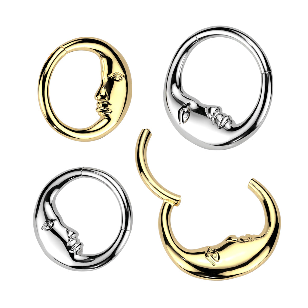 Moon Face Hinged Segment Ring.