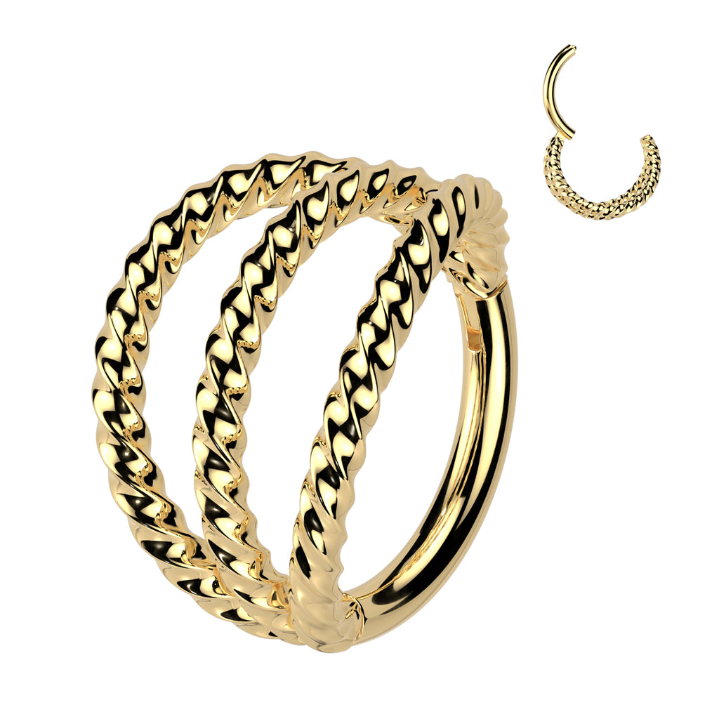 Triple Oxidised Lizard Hinged Segment Ring.