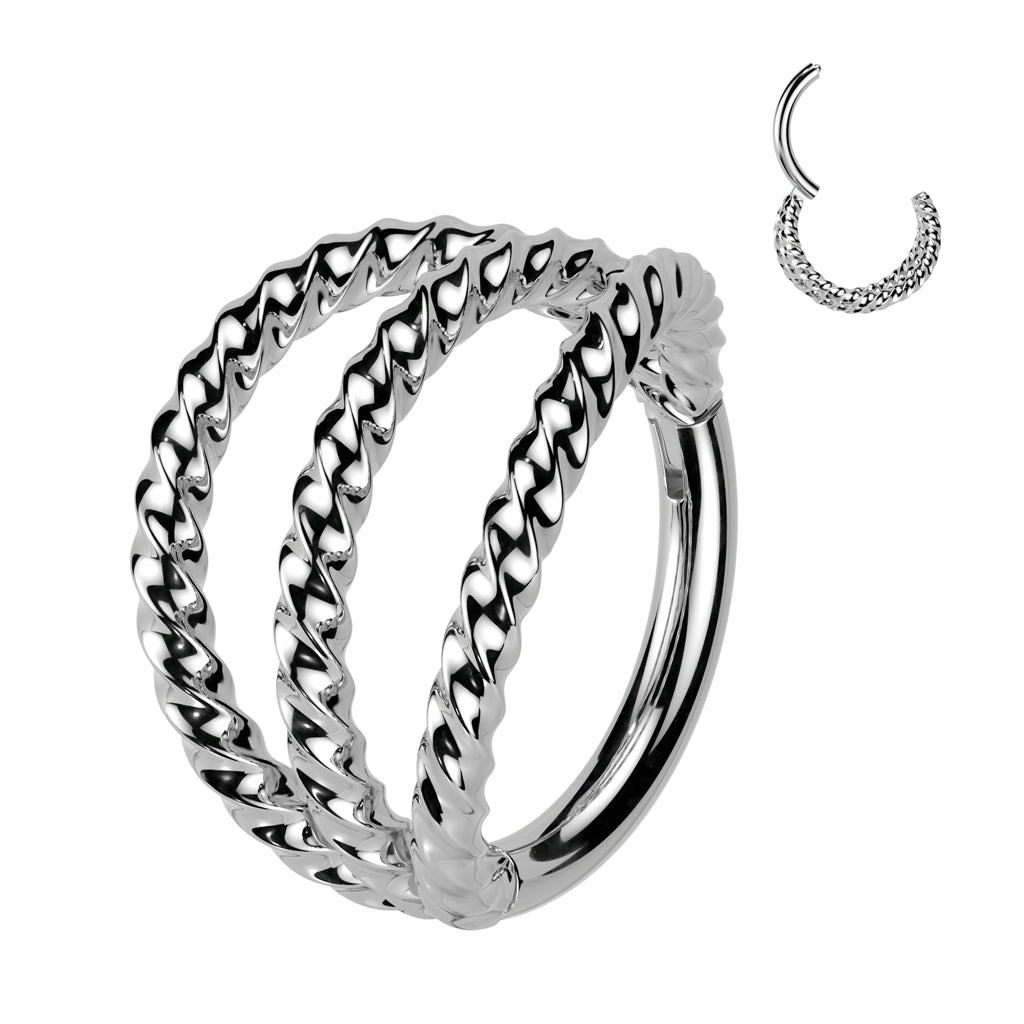 Triple Oxidised Lizard Hinged Segment Ring.