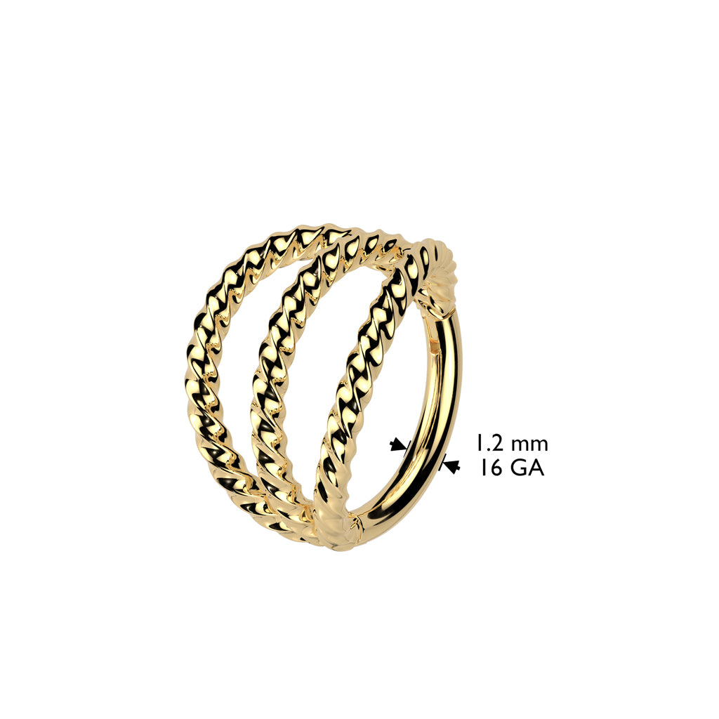 Triple Oxidised Lizard Hinged Segment Ring.