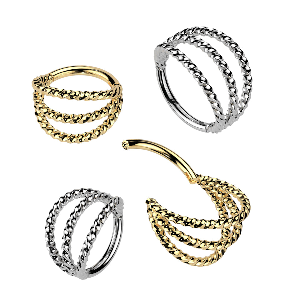 Triple Oxidised Lizard Hinged Segment Ring.
