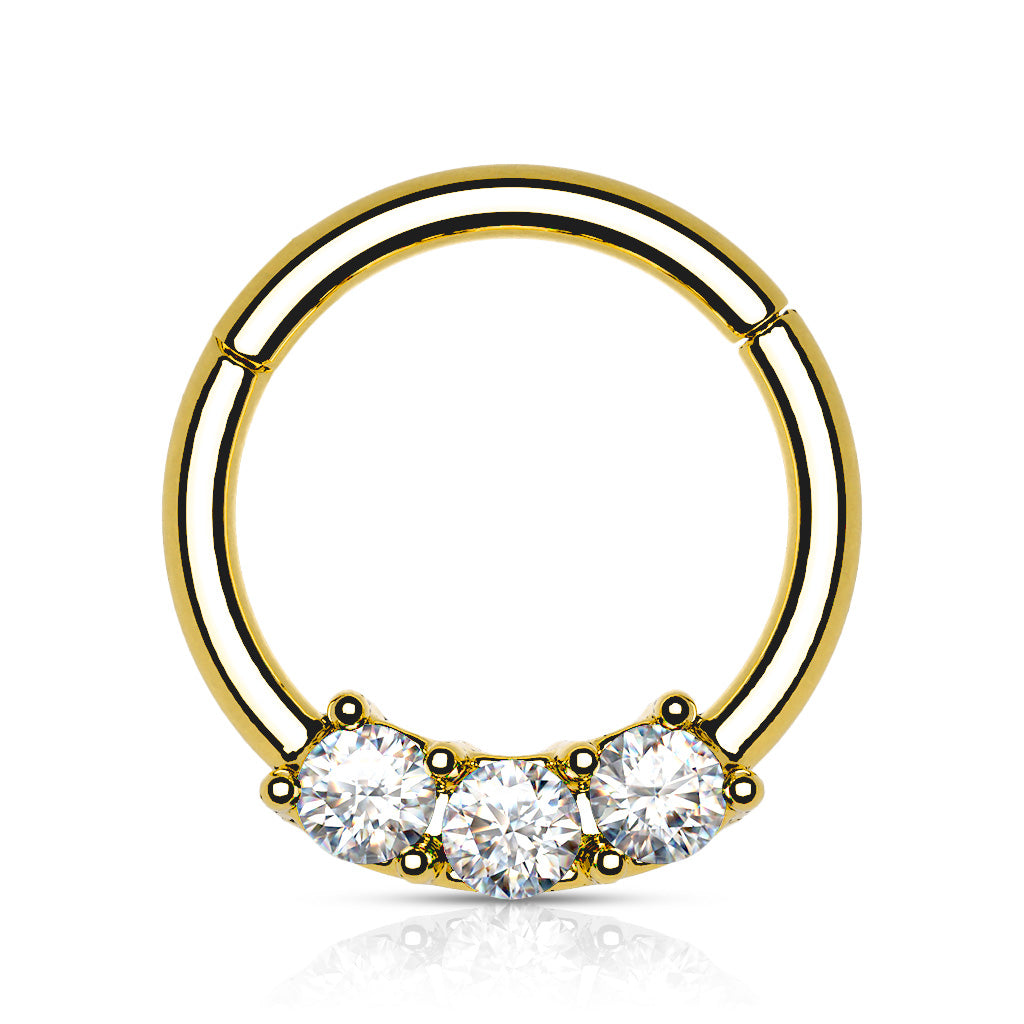 3 Clawed Gem Hinged Segment Ring.