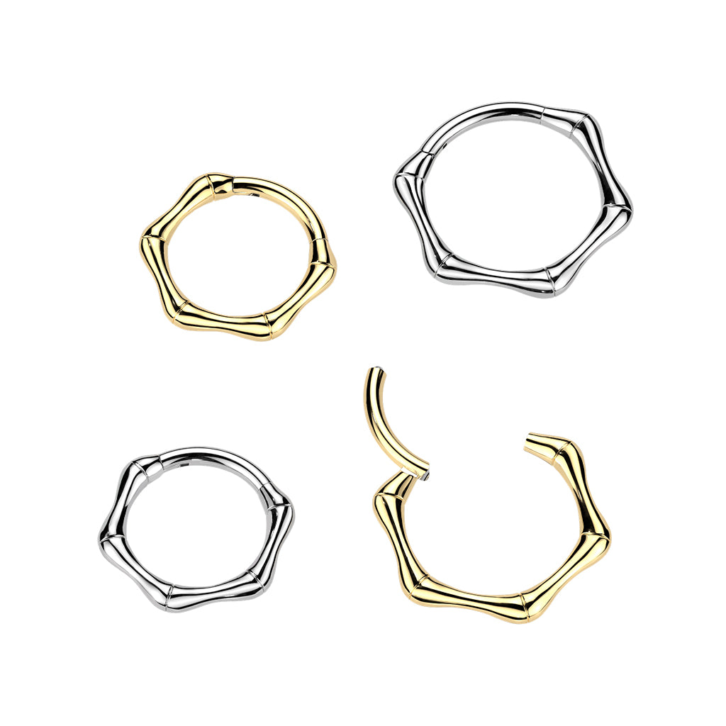 Titanium Bamboo Hinged Segment Ring.