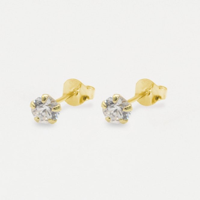 Gold CZ 5mm Studs