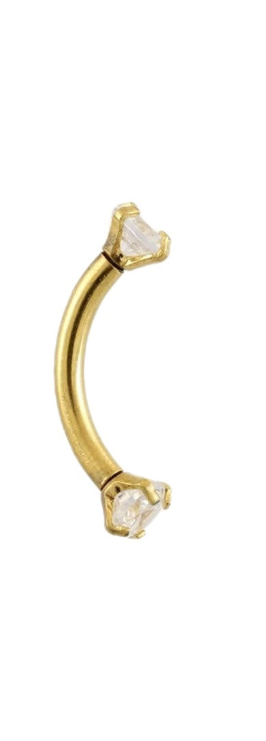 Double Gem Curved Barbell.