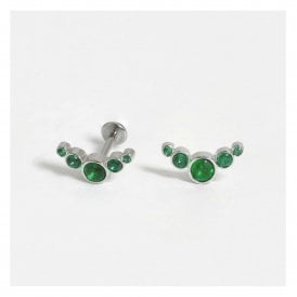 5- Round CZ Bezel Set Curved Labret.