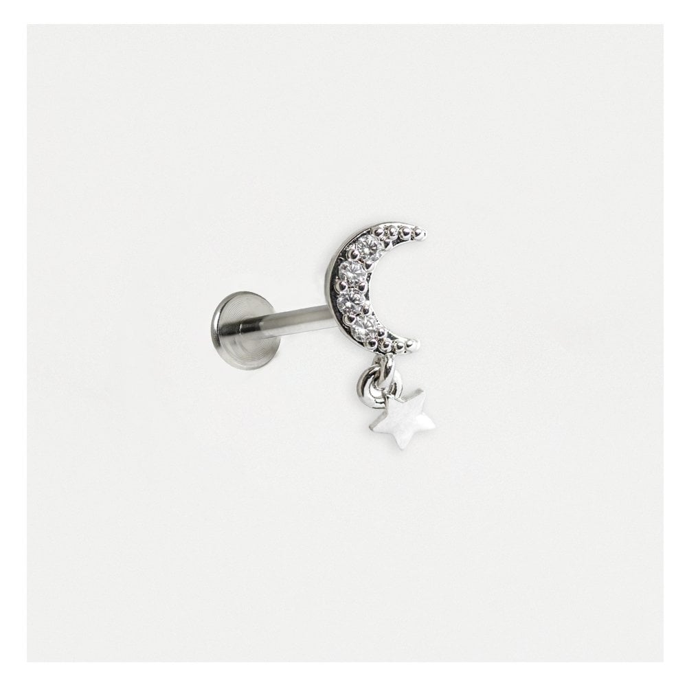 Crescent and Star Dangly Labret.