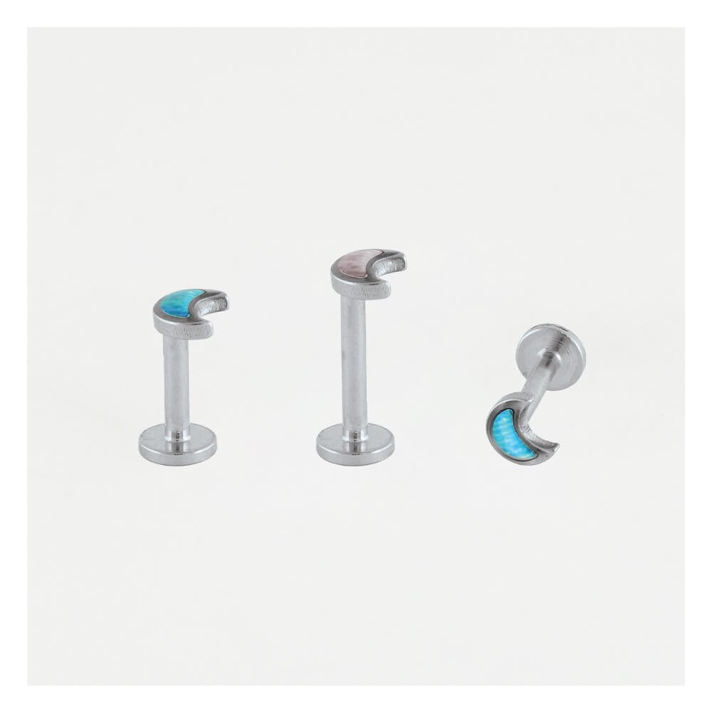 Opal Crescent Moon Labret.