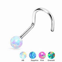 Opal Ball Curled Nose Stud.