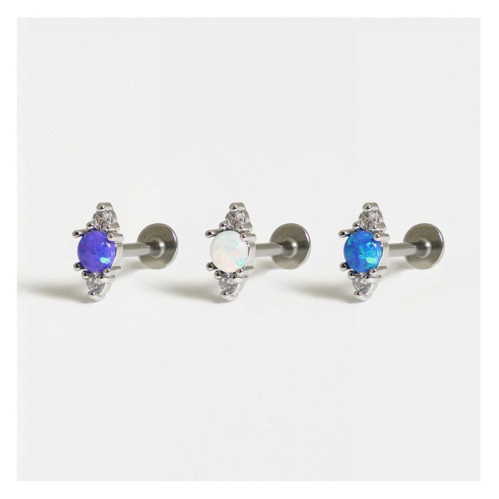 Opal and CZ Labret.