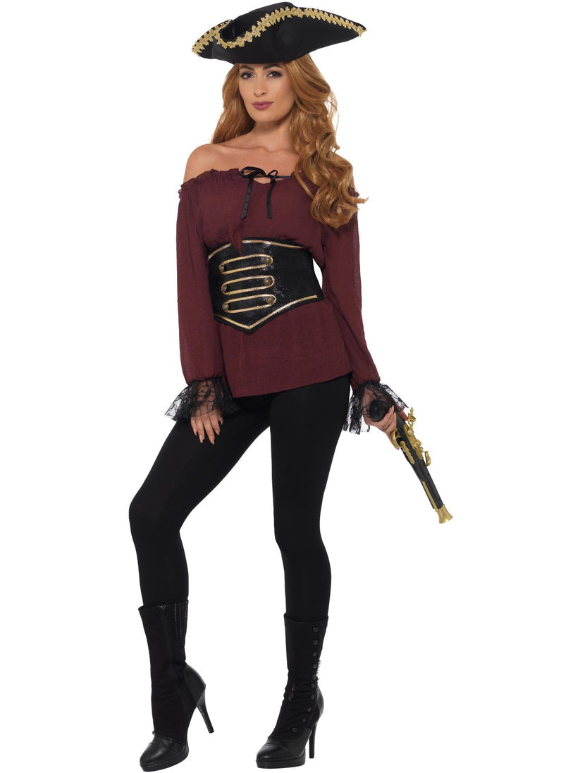 Burgundy Deluxe Pirate Shirt