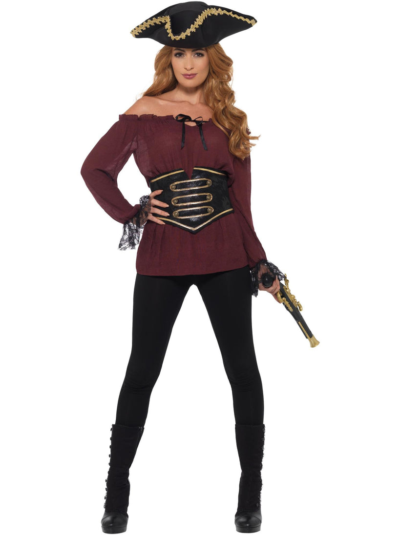Burgundy Deluxe Pirate Shirt