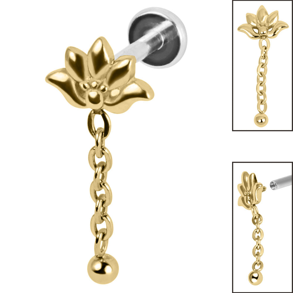 Titanium Lotus Dangly Labret.