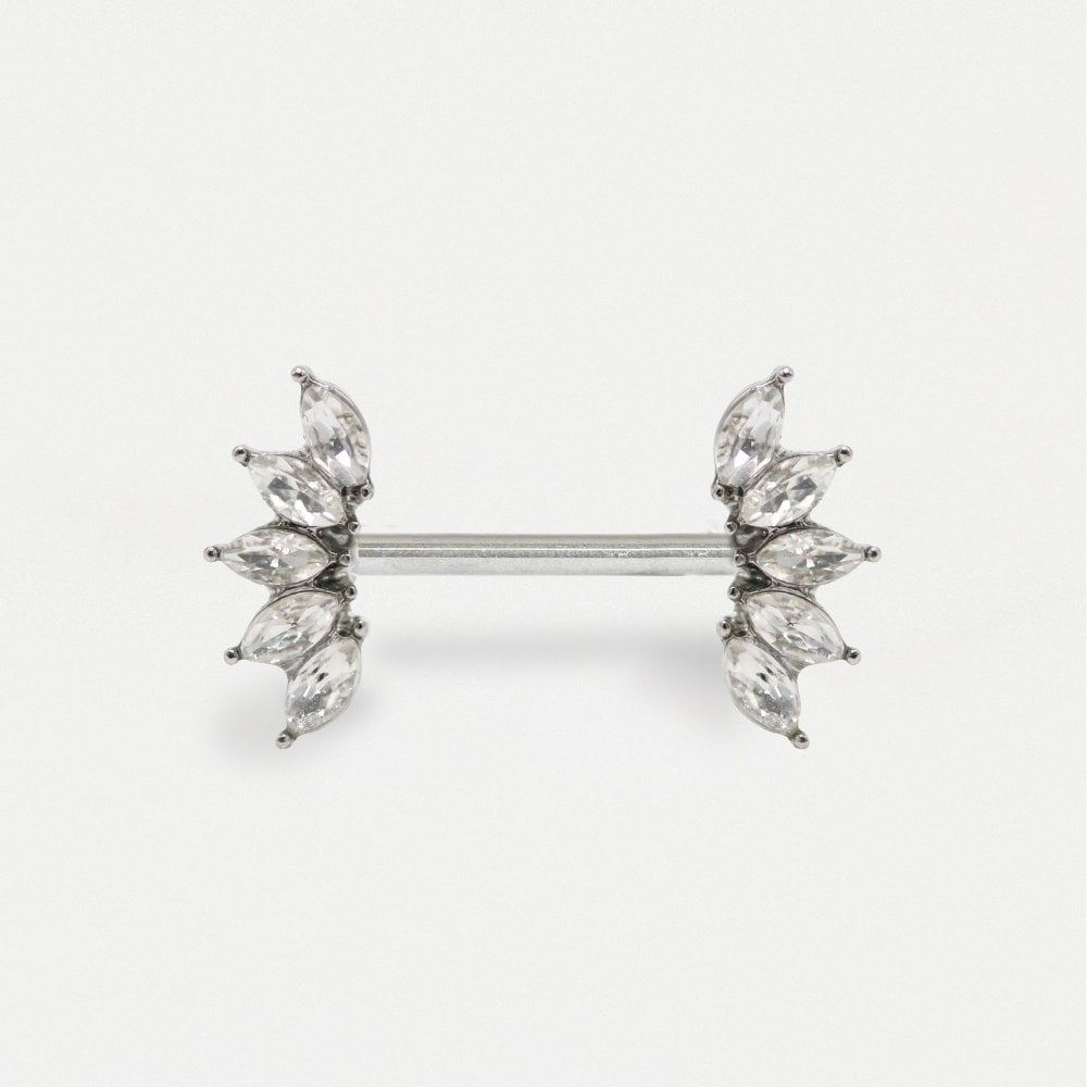 Crystal Petal Nipple Bar.
