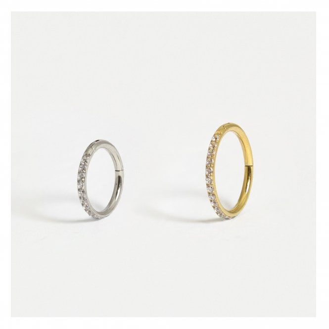 CZ Edged Hinged Ring