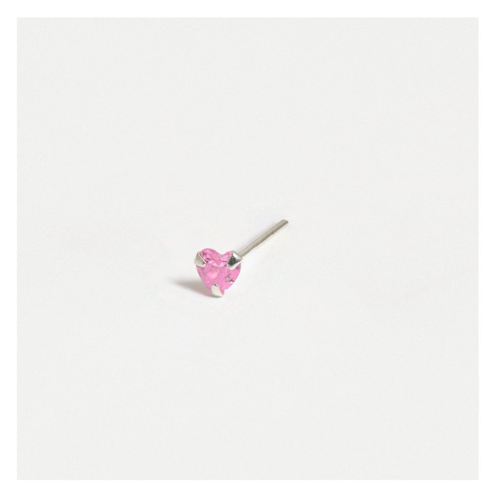 CZ Heart Nose Stud.
