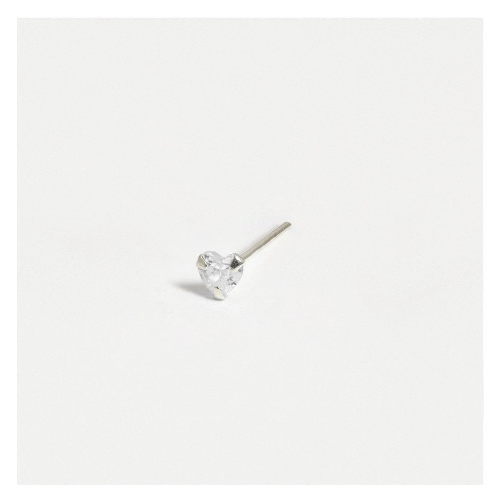CZ Heart Nose Stud.
