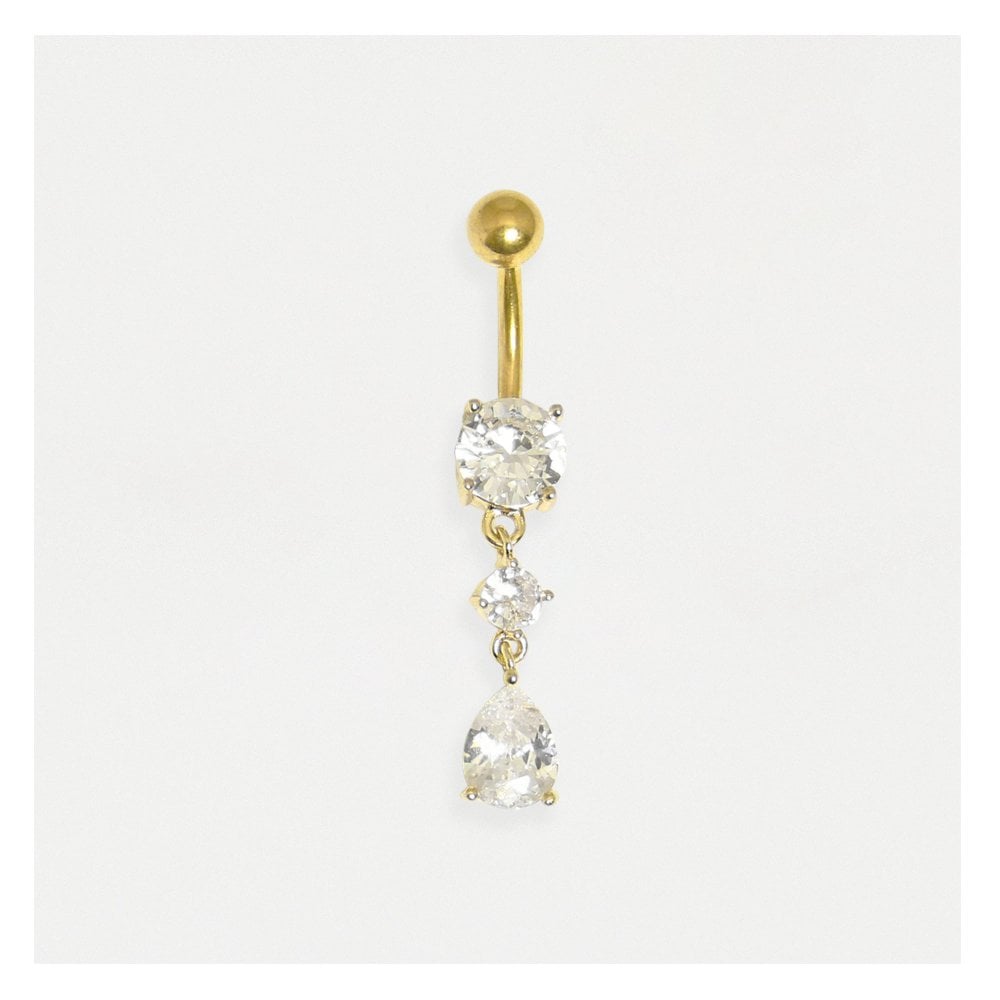 Twinkle Tear Drop Belly Bar.
