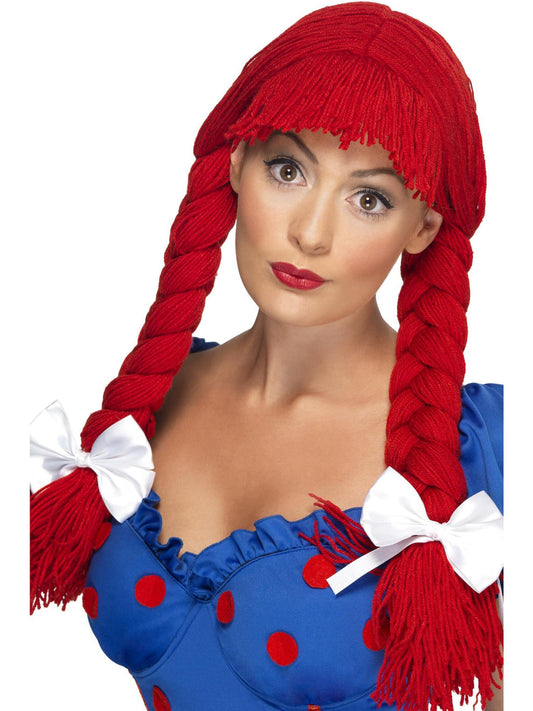 Rag Doll Wig, Red, Pigtails