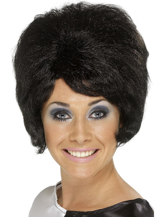 60s Beehive Wig Black