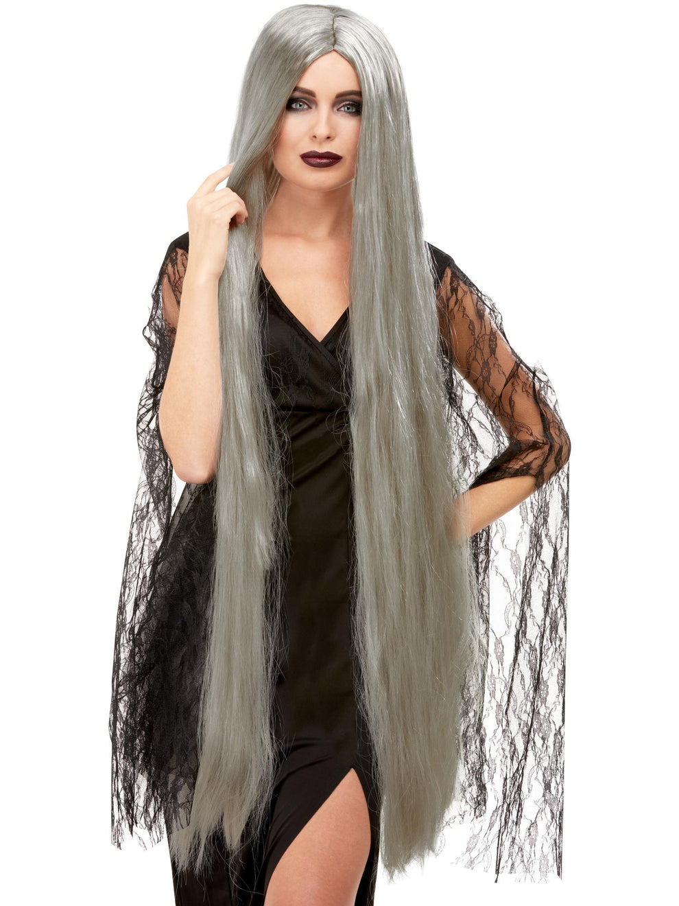 Witch Wig Extra Long Grey