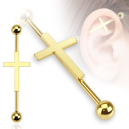 Plain Cross Industrial Barbell.