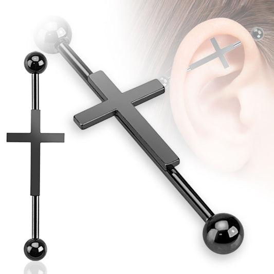 Plain Cross Industrial Barbell.