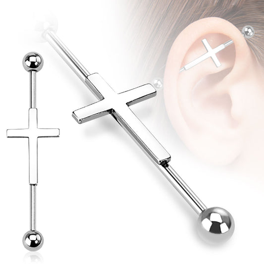 Plain Cross Industrial Barbell.