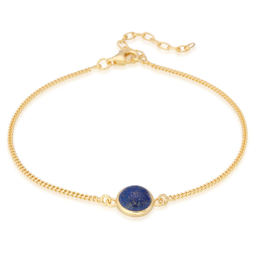 Jemima Lapis Bracelet - Gold Plated