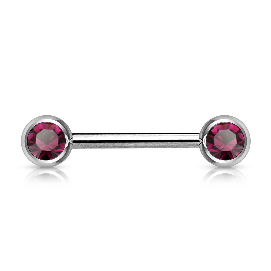Forward Facing Gem Nipple Bar.
