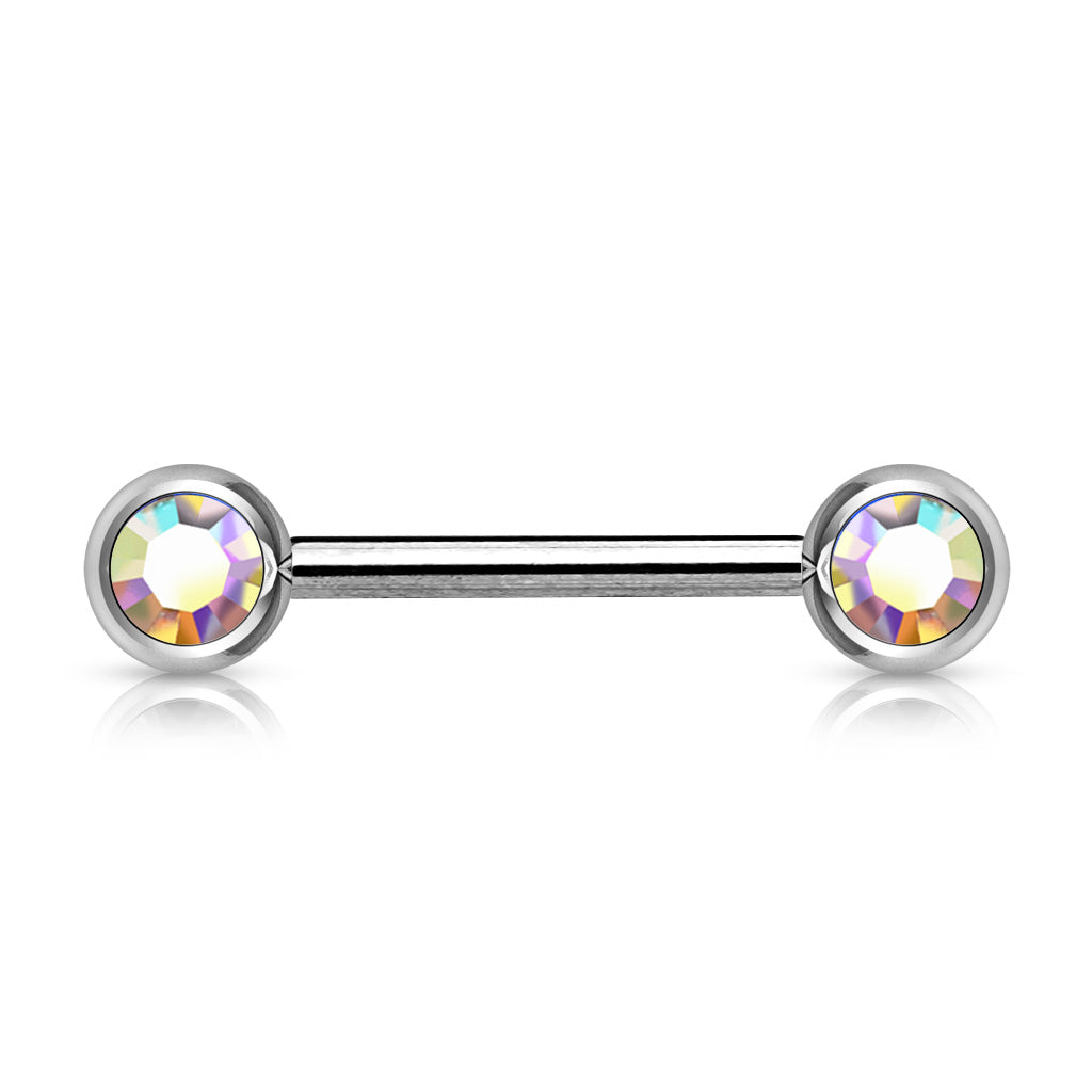 Forward Facing Gem Nipple Bar.