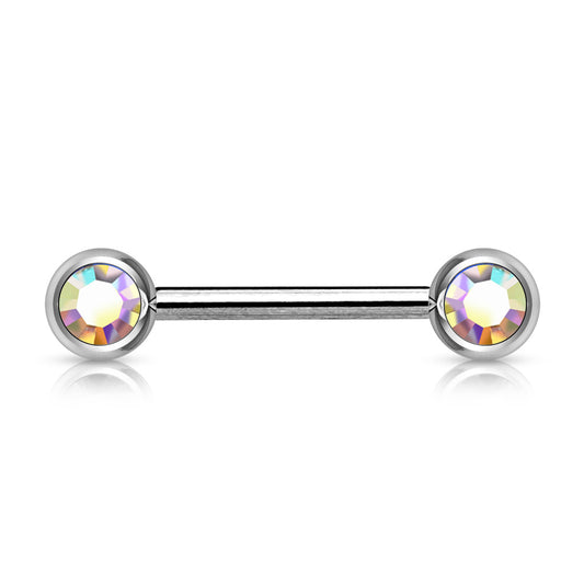 Forward Facing Gem Nipple Bar.