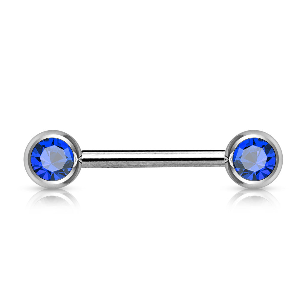 Forward Facing Gem Nipple Bar.