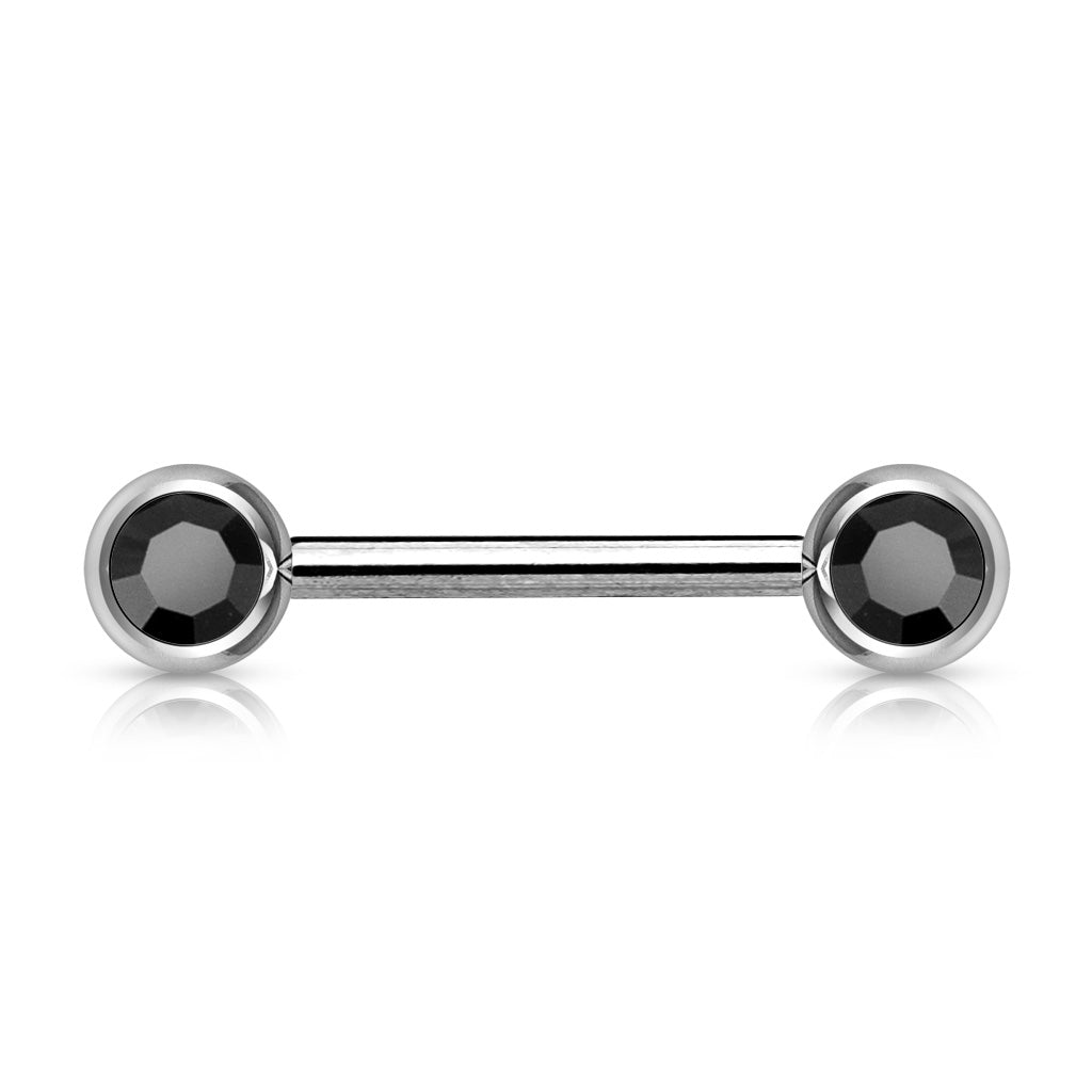 Forward Facing Gem Nipple Bar.