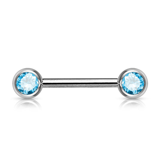 Forward Facing Gem Nipple Bar.