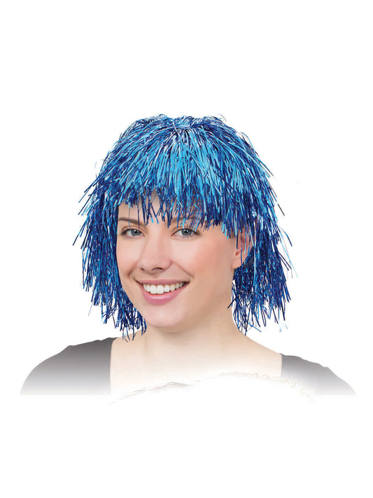 Blue Tinsel Wig