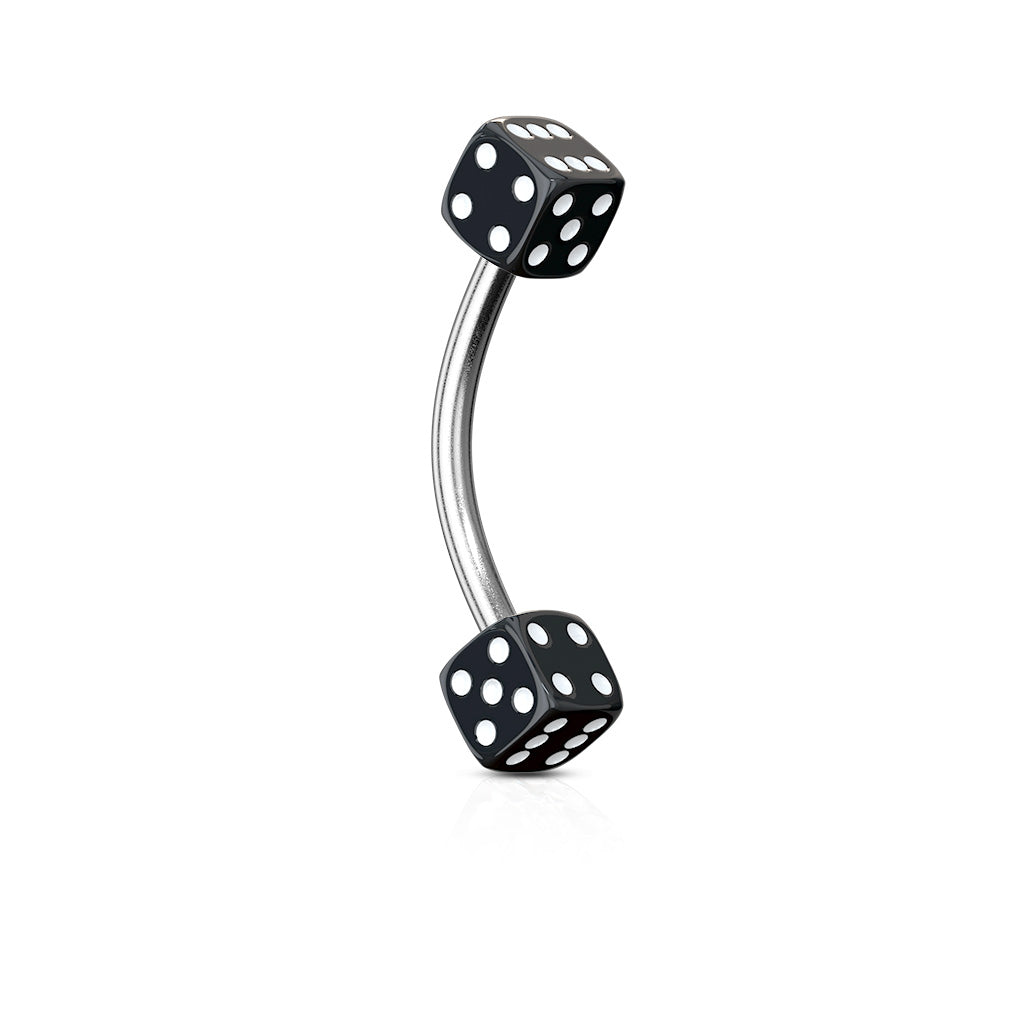 Coloured Dice Curved Barbell.