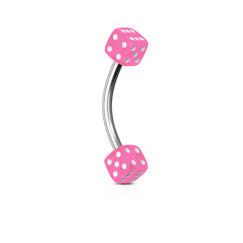 Coloured Dice Curved Barbell.