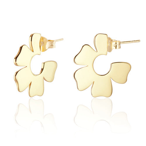 Julie Daisy Hoop Earrings - Gold Plated