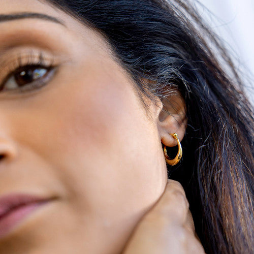 Rosario Creole Hoop Earrings - Gold Plated