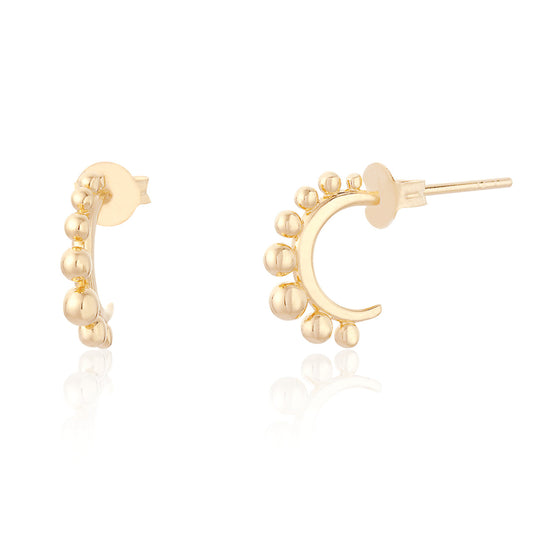 Orbit Ball Hoop Earrings - Gold Plated